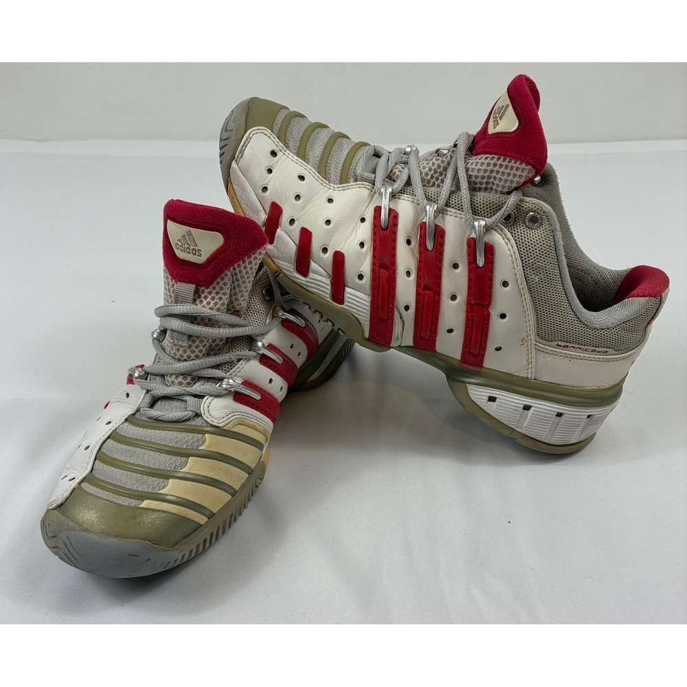 Adidas Barricade V Tennis Shoes Womens 8 White Red Gold 667048 2007 Vintage Good